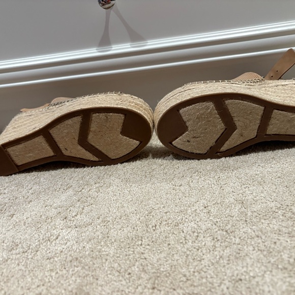 Marc Fisher Perforated Tan Espadrille Wedges - Picture 3 of 3